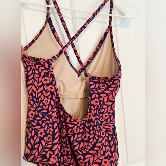 Women’s Navy and Coral One Piece Swimsuit size Large - Picture 3 of 6